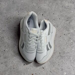 Reebok Glide Ripple Double Platform Sneakers White Silver Women's Size 10 NIB